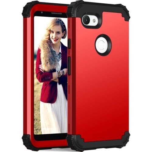 3 in 1 Silicon PC Phone Case for Google Pixel3 3A Safe Shockproof Back Cover Case for Google Pixel 3A XL Full Protective Case