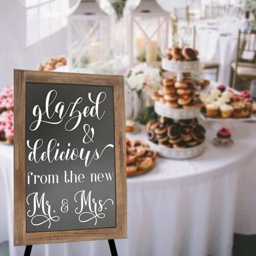 Wedding Donut Bar Welcome Party Decal Sticker Vinyl Mr Mrs Marriage Groom Bride Decor