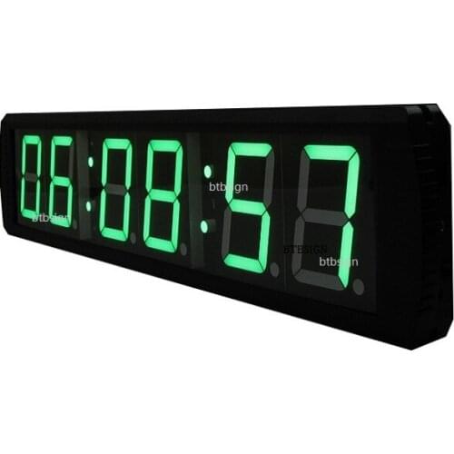Ultra Bright Green Color 4'' Wall Clock LED Countdown Marathon Timer For Sporting Running Race Event