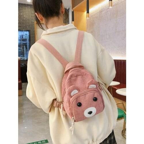 2020 Spring Models of Cute and Versatile Student Backpack Childrens Shoulder Bag Bear Fashion Bag 1-6 Grade Schoolbag
