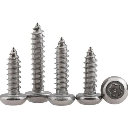 20pcs M2.9 Stainless steel Torx round head screws self-tapping bolts T&TX plum furniture decoration screws 6.5mm-25mm length