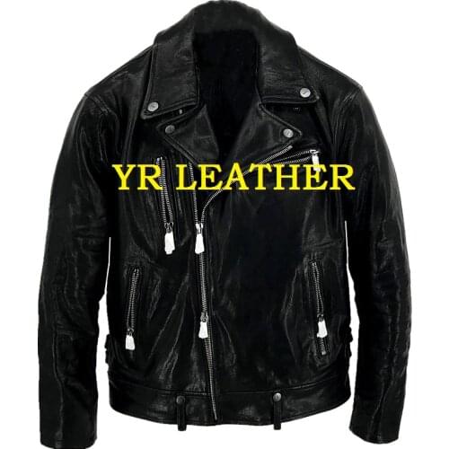 YR!Free shipping.Pakistan tanning sheepskin.Luxury US classic biker style leather jacket,fashion slim genuine leather coat