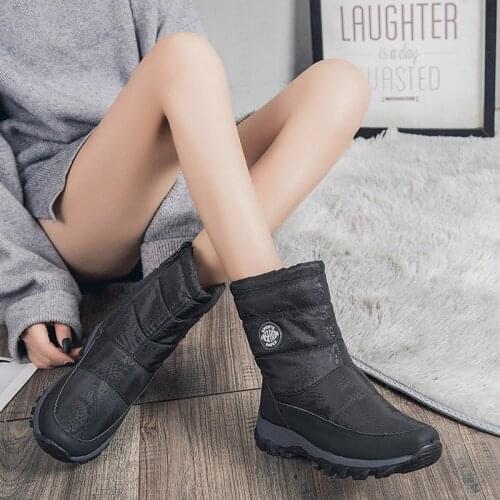 Boots women shoes 2021 fashion waterproof casual platform snow boots women shoes solid zipper shoes women sneaker plus size