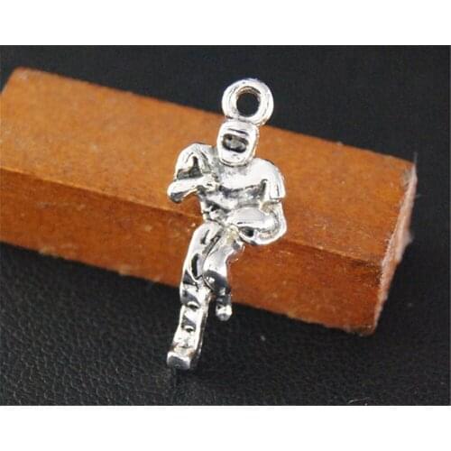 10Pcs Silver Color Athlete Charm Jewelry Making DIY Handmade Craft 24X10Mm A2125