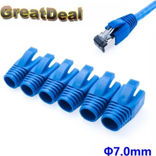 50/100pcs Cat6 Cat6a RJ45 Plug Ethernet Network Cable Strain Relief Boots RJ45 plug Caps RJ45 Connector Blue HY1533