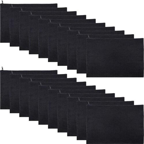 20Pcs Canvas Makeup Bag with Zipper Multipurpose Cosmetic Bags Blank DIY Craft Bag Pencil Pouch Cosmetic Travel Bag