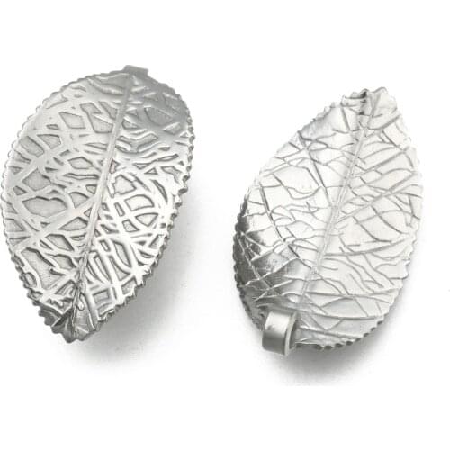 20pcs 304 Stainless Steel Leaf Pendants Charm for Jewelry Making DIY Earrings Necklace 28x17.5x1mm