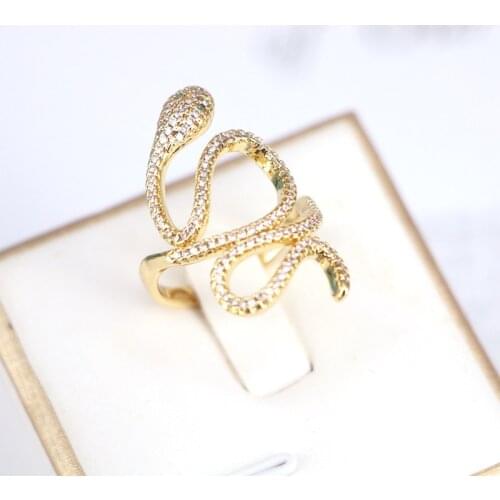 5Pcs, Crystal Zirconia Snake Rings, Clear CZ Rings Women Jewelry Finger Ring