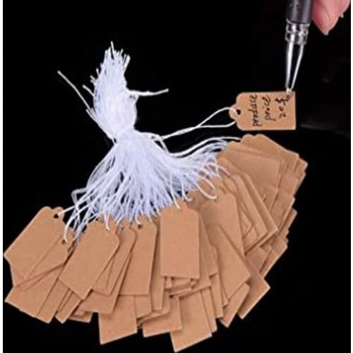 500pcs Handwriting Jewelry Price Tags DIY Kraft Paper Tags Head Label Wedding Party Blank Gift Price Packaging Hang Tag 26x15mm