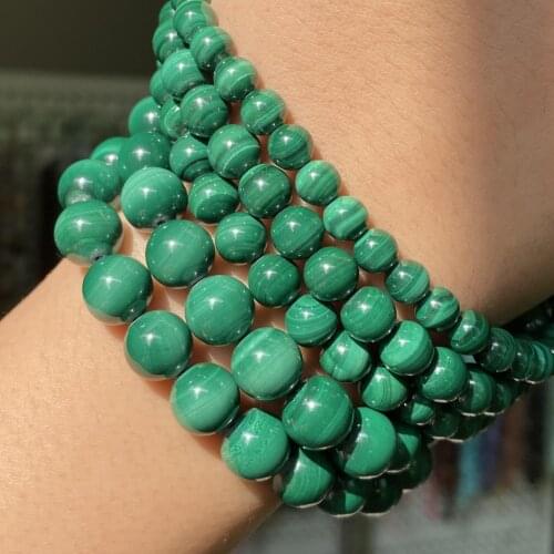 AAA Natural Gem Malachite Stone Beads Round Loose Spacer Beads For Jewelry Making Diy Bracelet Necklace Accessories 6 8 10mm 15