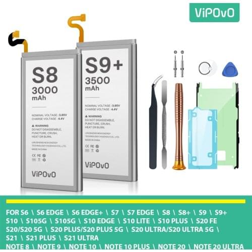 VIPOVO Battery For Samsung Galaxy S7 S8 S9 S8 Plus S9 Plus Original High Capacity 3000mAh-3500mAh Replacement Battery With Tools