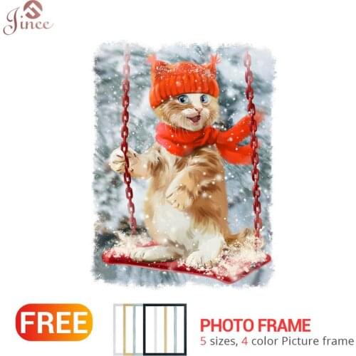Full Square/Round Drill 5D DIY Diamond Painting "Animal Swing Cat" 3D Embroidery Cross Stitch 5D Home Decor Gift