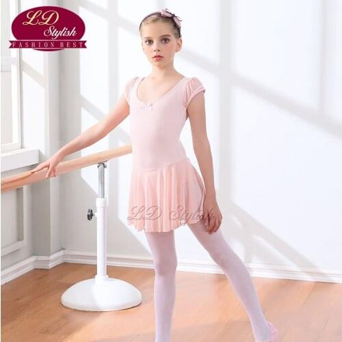Ballet Pink Stage Performance Competition Dance Skirt Kids Ballet Training Leotards Children Dancing Practice Dresses for Girls