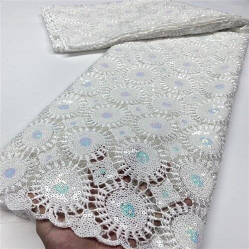 White African Tulle Lace Fabrics High Quality 2020 Nigerian Net Lace Fabric with Organza Sequins Lace for Women QF3688B