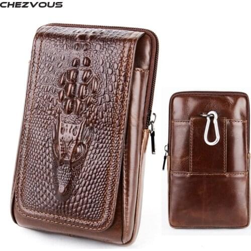 CHEZVOUS Phone Pouch Belt Clip Case for iPhone 7 8 6 X Retro Crocodile Pattern Waist Pack for iPhone 6 7 8 plus 5s Holster 6.0