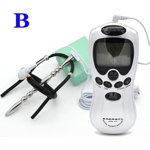 Electro Shock Urethral Sounding Beads Penis Plug Cock Ring Massage Stimulator Sex Toys For Men Electric Stimulation Penis Ring