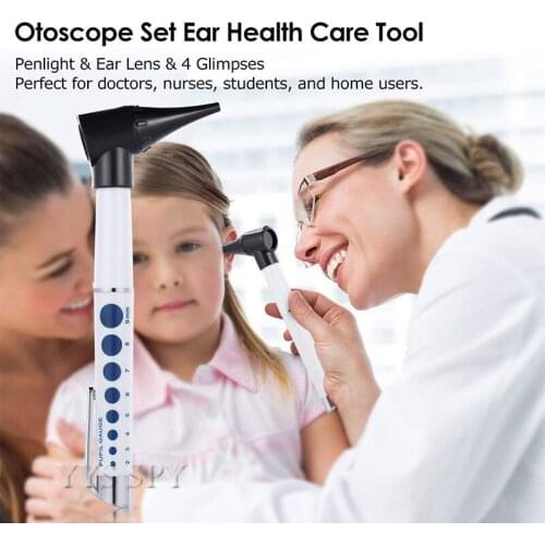 Portable Penlight Mini Otoscope Endoscope for Doctor Nurse Student Handheld Ear Care Microscope Magnification Otoscopio Tool Set