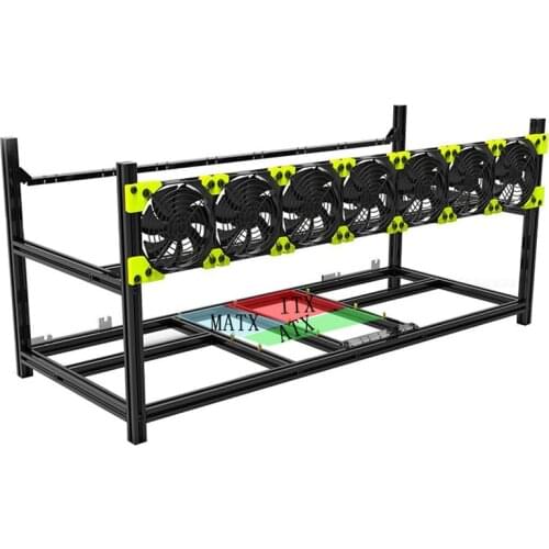 8 GPU Graphics card Aluminum alloy mine frame Stackable Open Air Miner Mining rig Mining Case Miner rack Frame Rig 1pc