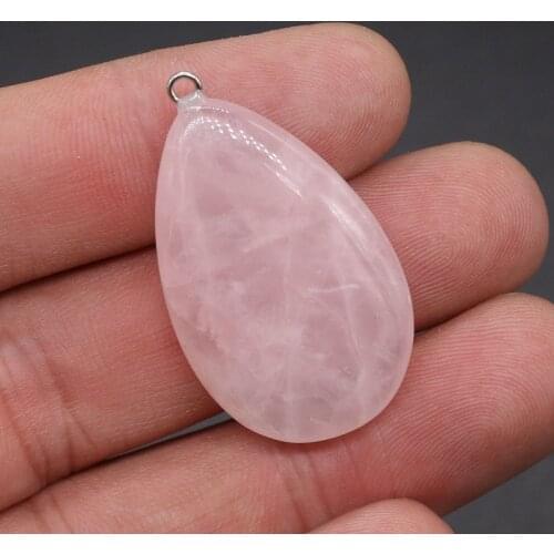 Natural stone pendant drop-shaped Rose quartzs faceted pendant necklace for DIY jewelry best birthday gift size 22x38mm