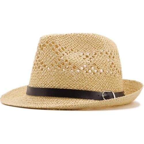 Summer men Fedora Hats for Women Straw Sun Hats Wide Brim summer Visor Cap Solid Straw Jazz Hat Beach cap Sombrero Panama Gorras