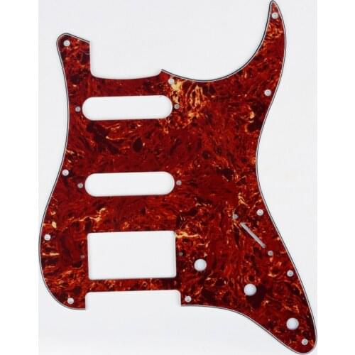 Musiclily HSS 11 Hole Guitar Strat Pickguard for Fender USA/Mexican Made Standard Stratocaster Style, 4Ply Vintage Tortoise