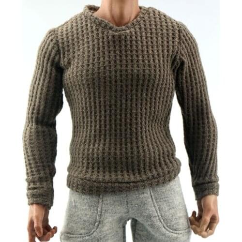 1/6 Scale Soldier Mens Handsome warm Sweater Clothes Model male trend Elbow Patch For 12" doll Body Toys Collection clothing