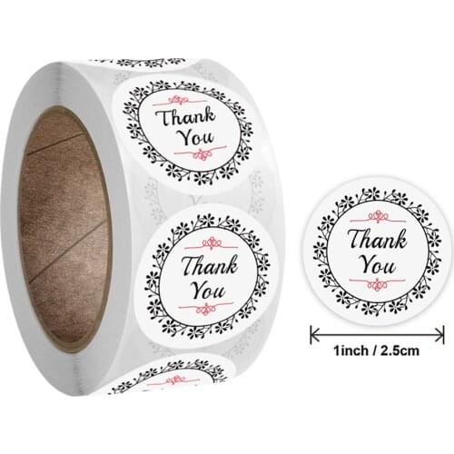 50-500pcs Gift Sealing Stickers Flower Thank you Design Diary Scrapbooking Stickers Festival Birthday Party Decorations Labels