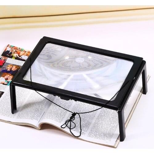 LED Reading Table Desk Light Glass Foldable Hands Free 3X Magnifying Magnifier Hand Soldering Repair