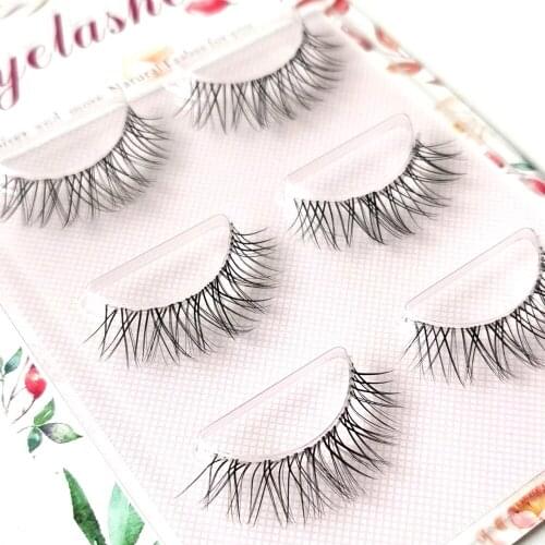 NEW handmade false eyelashes Natural eyelashes with long false eyelashes Thick cross nude makeup Transparent soft stem eyelash