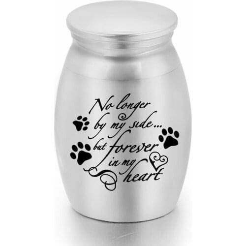 Paw Print Urns for Pet Ashes Mini Cremation Urns for Ashes Memorial Pet Ashes Holder-No Longer by My Side Forever in My Heart