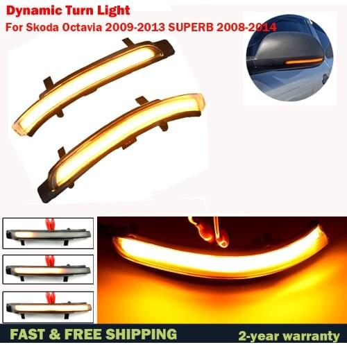 For Skoda Octavia 2009-2013 Superb 2008-2014 Dynamic LED Turn Signal Blinker Mirror flasher Light Sequential Lamp