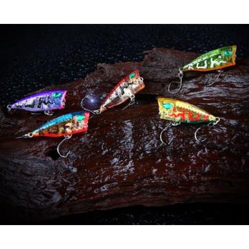 Chuangwei Top Water Popper Wobbler Hard Baits 40mm 3g Fishing Lure Artificial Fishing Tackle With 2 Hooks