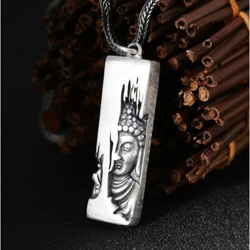 S990 Sterling Silver color Lotus Flower Buddha Pendant for Women Men Making Original Thai Silver color Pendants Fine Jewelry