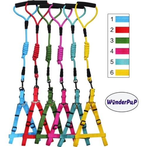 Colorful Polyeste Dog Harness Pet Walking Harness and Lesh Chihuahua vest for Dog Small Larger Pet Accessories Random Color