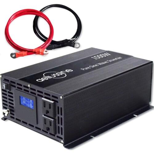 LCD Display Pure Sine Wave Solar Inverter Power 1500W 12V/24V/36V/48V DC to 120V/220V/240V AC Battery Bank Converter Transformer