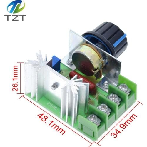 TZT AC 220V 2000W SCR Voltage Regulator Dimming Dimmers Speed Controller Thermostat