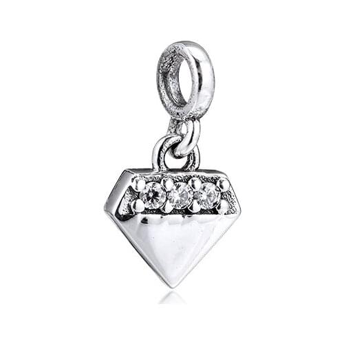Beads fits For Bracelets Necklaces 100% 925 Sterling-Silver-Jewelry Signature Me My Bright Diamond Charms Free Shipping