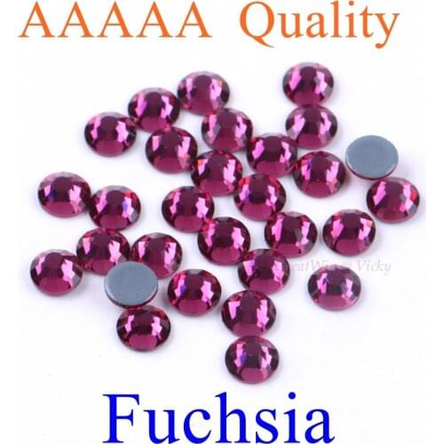 Top Quality! Fuchsia Color AAAAA Hotfix Rhinestone SS6 SS10 SS16 SS20 More Shiny Hot Fix Crystal Rhinestones Glass