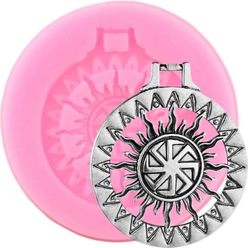 Nordic Amulet Sun Pendant Silicone Keychain Molds Resin Clay Glitter Retro Necklace DIY Jewelry Making Epoxy Resin Moulds