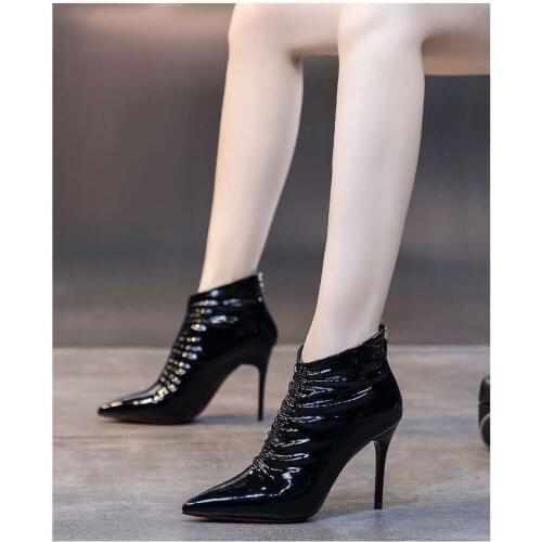 2021 New Style Spring High Quality Soft PU Leather Boots Women Pointed Toe Pumps Heels Fashion Ladies Party Shoes Hot Sale
