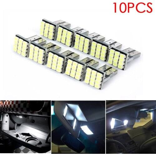 10 pcs 12 V Car Lights White T10 LED 12 SMD Car License Plate Light Tail Bulb 2825 192 194 168 W5W CSL2017