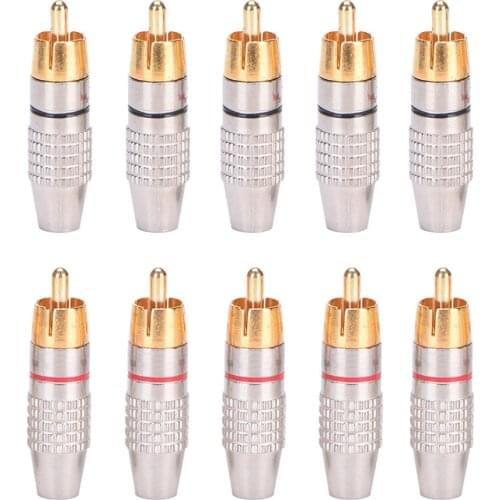 10PCS RCA Male Connector AV Plug Free soldering audio and video plugfor Audio Cable Plug Video CCTV camera