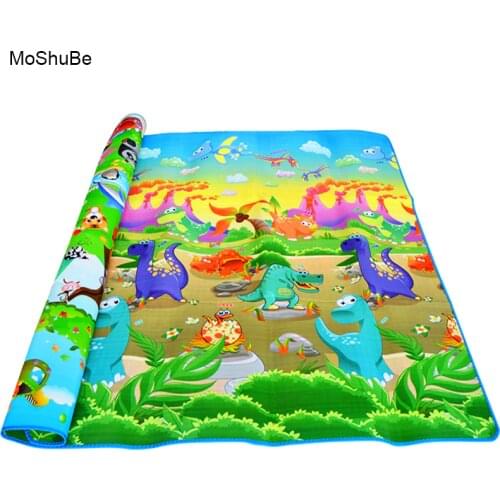 2m*1.8m*0.5cm Baby Playing Mats Double Surface Crawling Mat Baby Carpet Diosaur+Rug Animal Car Developing Mat for Child Game Pad