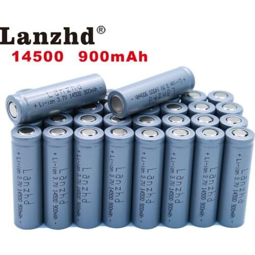 5-40PCS 14500 battery 3.7V 900mAh Rechargeable Li-ion Battery for LED Flashlight Battery accumulator battery real capacity