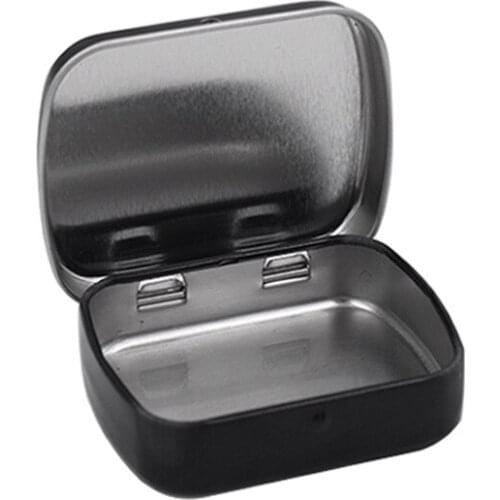 500PCS Black/White/Silver Mini Tin Box Mint Metal Rectangle Plain Iron Storage Boxes