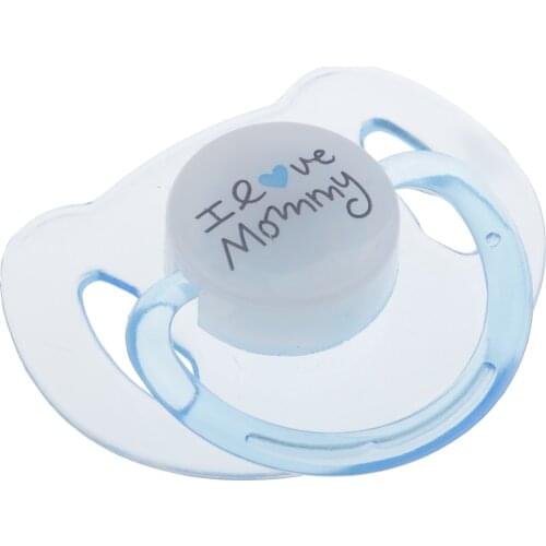 ABS Dummy Pacifier Reborn Magnetic Pacifier Dummy Toy Baby Doll Supplies Accessories Kids Birthday Gift Clear & Blue