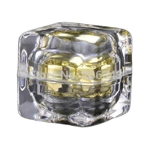 10g ACRYLIC square shape gold cream bottle,cosmetic container,,cream jar,Cosmetic Jar,Cosmetic Packaging