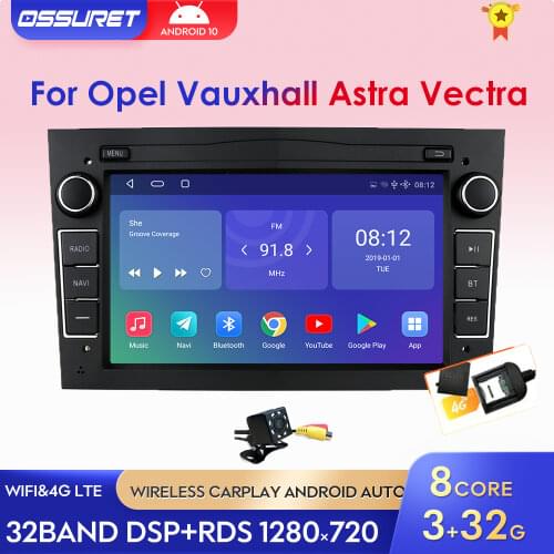 2Din Android 10 Car GPS Auto Stereo For Opel Vauxhall Astra Vectra Antara Zafira Corsa Vivaro Signum Meriva 4G Wifi Radio Player