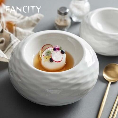 FANCITY White special-shaped plates, special artistic conception dishes, tableware, creative hotel restaurants, high-end clubs