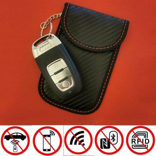 RFID Signal Blocking Bag Cover Car Key Signal Shield Case Protector Pouch For Car Keys Ring Keyless Protection Cell Phone